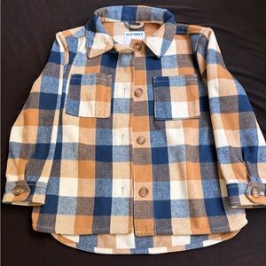 Old Navy Kids Checkered Shirt - Blue, White, and Brown